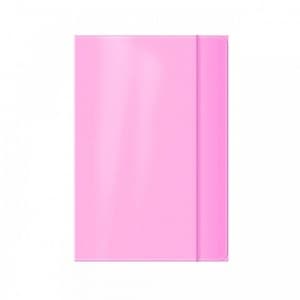 Mapa carton Office Cover, plastifiata, cu elastic, A4, roz pal