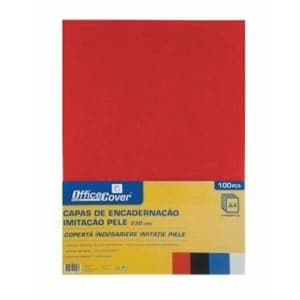 Coperta indosariere A4 Office Cover LG-01, carton rosu, imitatie piele, 230g/mp, top cu 100 coli