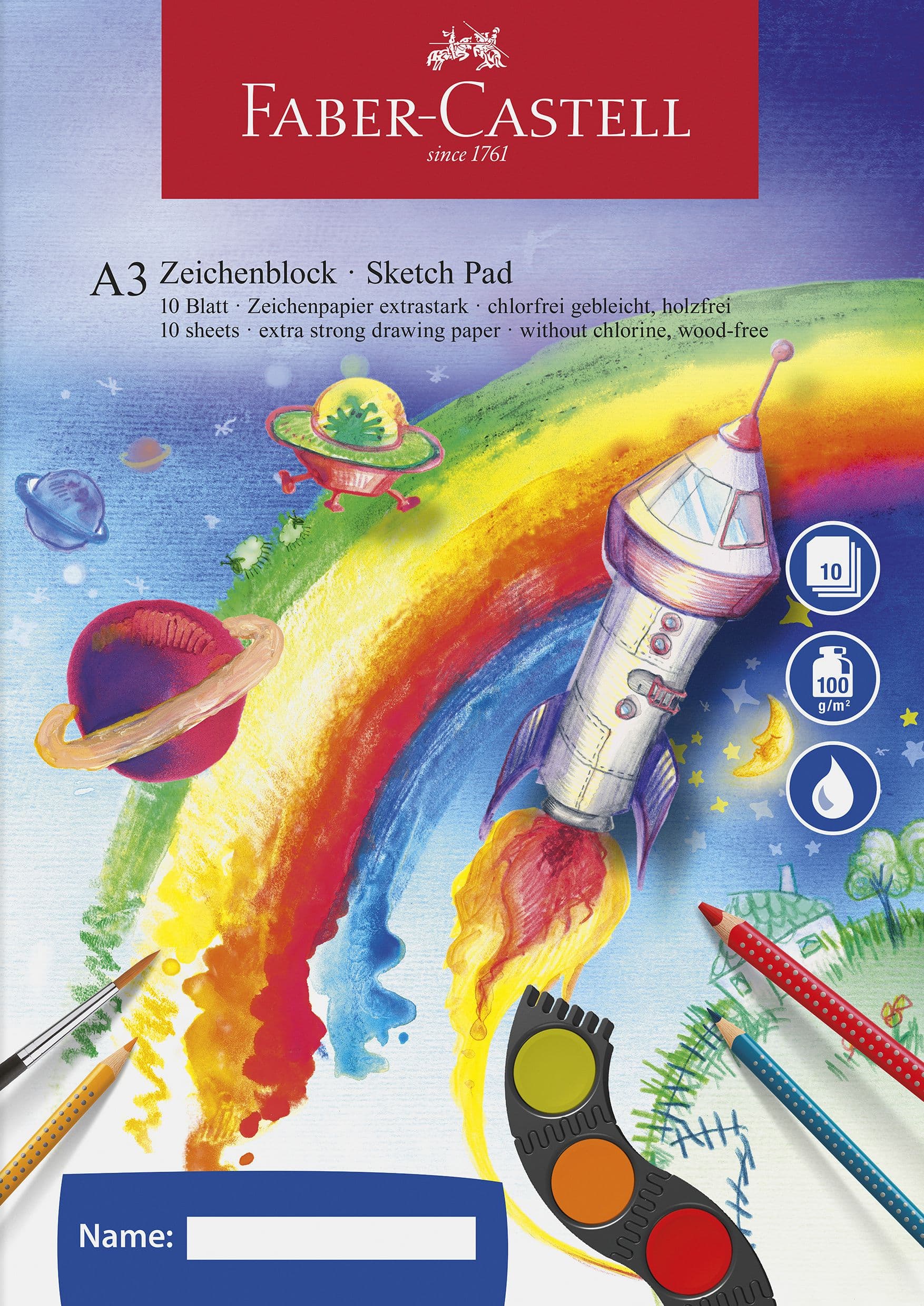 BLOC DESEN A3 10 FILE 100G/MP FABER-CASTELL