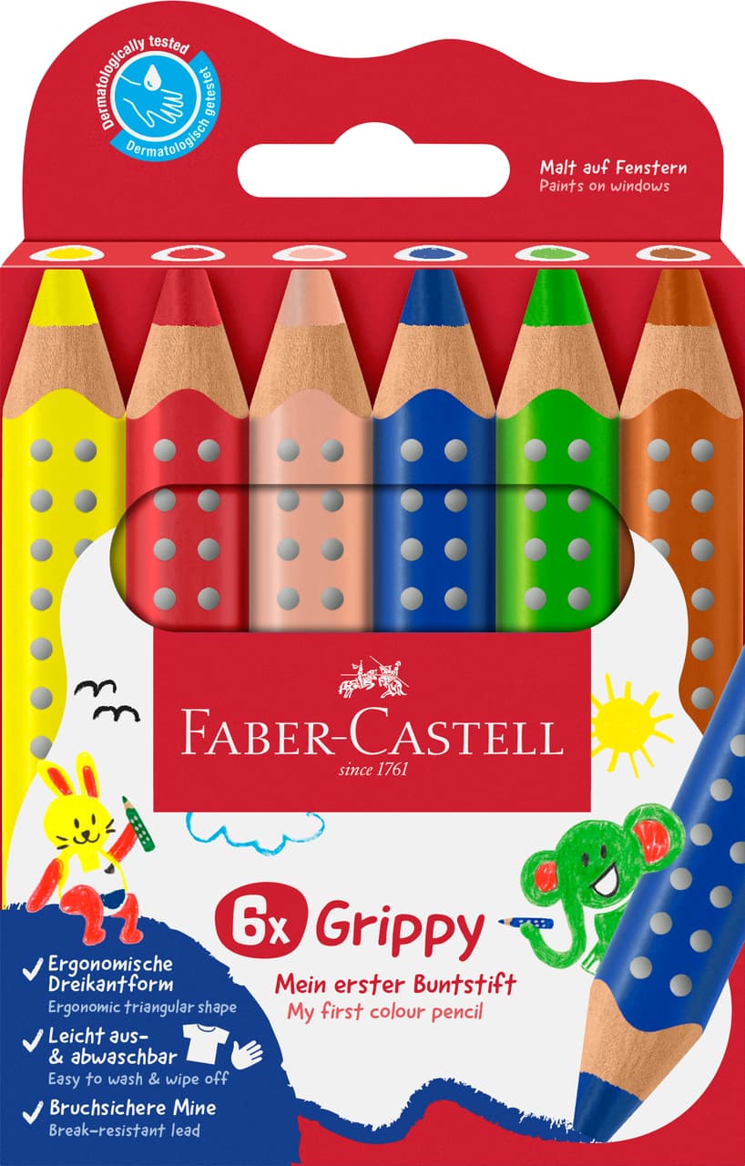 CREIOANE COLORATE XXL 6 CULORI GRIPPY FABER-CASTELL