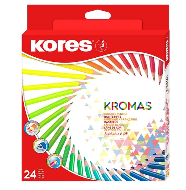 CREIOANE COLORATE 24 CULORI TRIUNGHIULARE ECO KORES