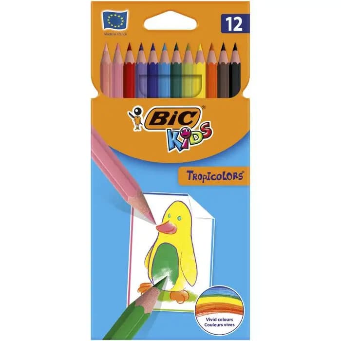 CREIOANE COLORATE 12 CULORI TROPICOLORS BIC
