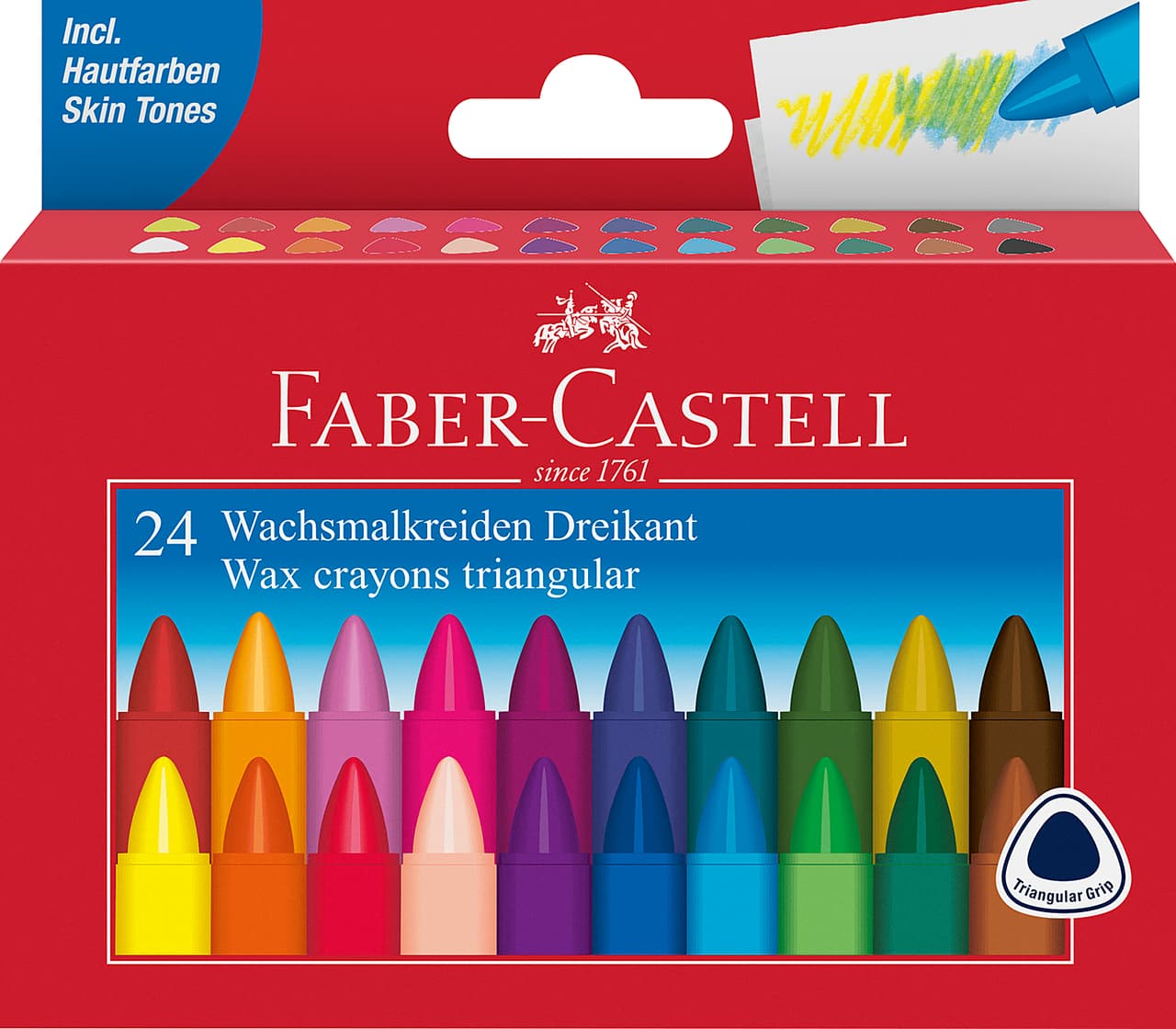 CREIOANE CERATE TRIUNGHIULARE 24 CULORI FABER-CASTELL