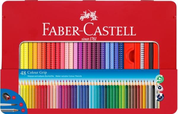 CREIOANE COLORATE 48 CULORI CUTIE METAL GRIP 2001 FABER-CASTELL