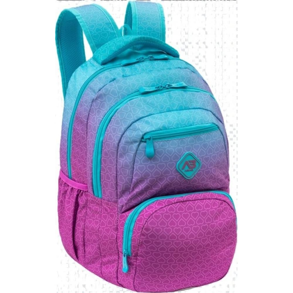 Ghiozdan scoala Astra AB200, Hexagon Mint Ombre, 3 compartimente, 44 x 32 x 19 cm