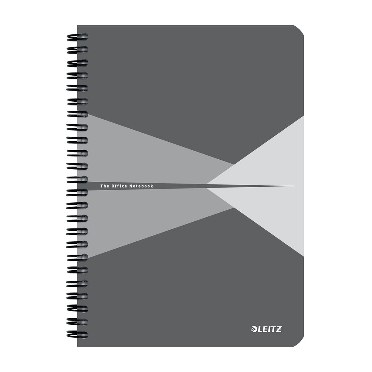 Caiet de birou Leitz Office, PP, A5, cu spira, matematica, gri