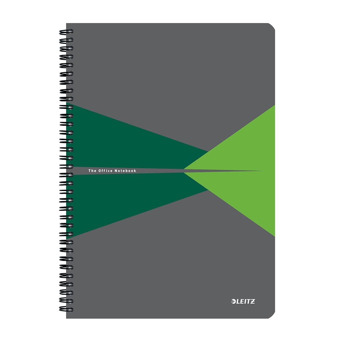 Caiet de birou Leitz Office, PP, A4, cu spira, matematica, verde