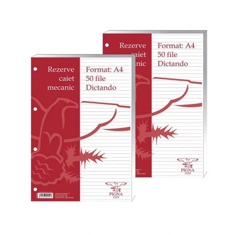 Rezerva caiet mecanic Pigna, A4, 50 file, dictando, alba
