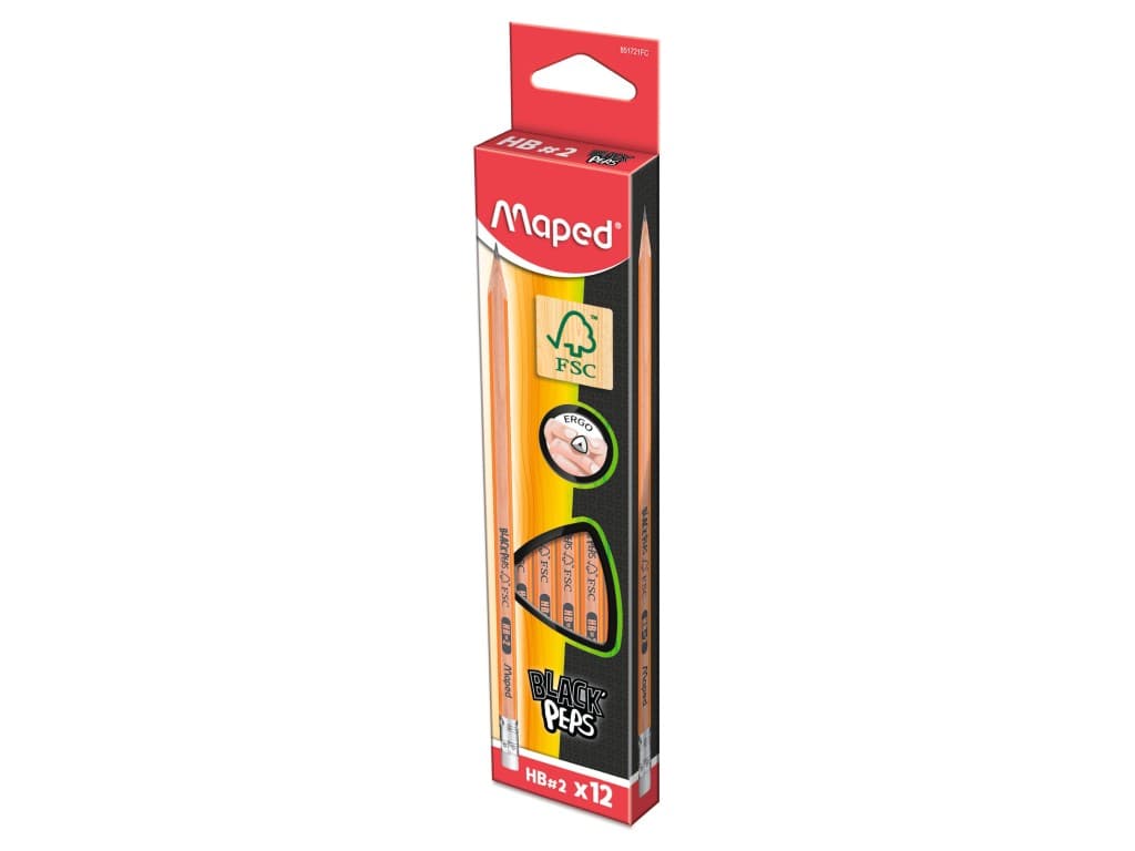 Creion cu gumă Maped Black’Peps HB FSC