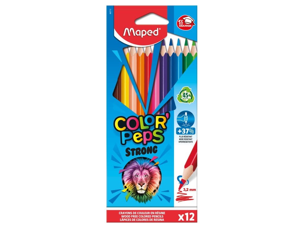 Creioane colorate Maped Color’Peps Strong 12 culori/set