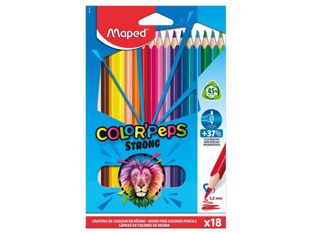 Creioane colorate Maped Color’Peps Strong 18 culori/set