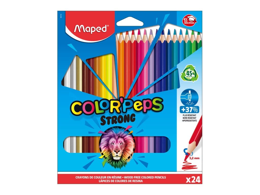 Creioane colorate Maped Color’Peps Strong 24 culori/set
