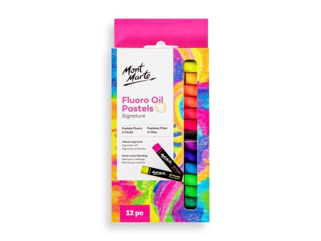 Pastel ulei fluoro Mont Marte 12 buc/set