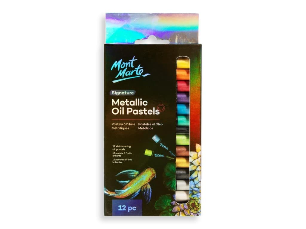 Pastel ulei metalizat Mont Marte 12 buc/set