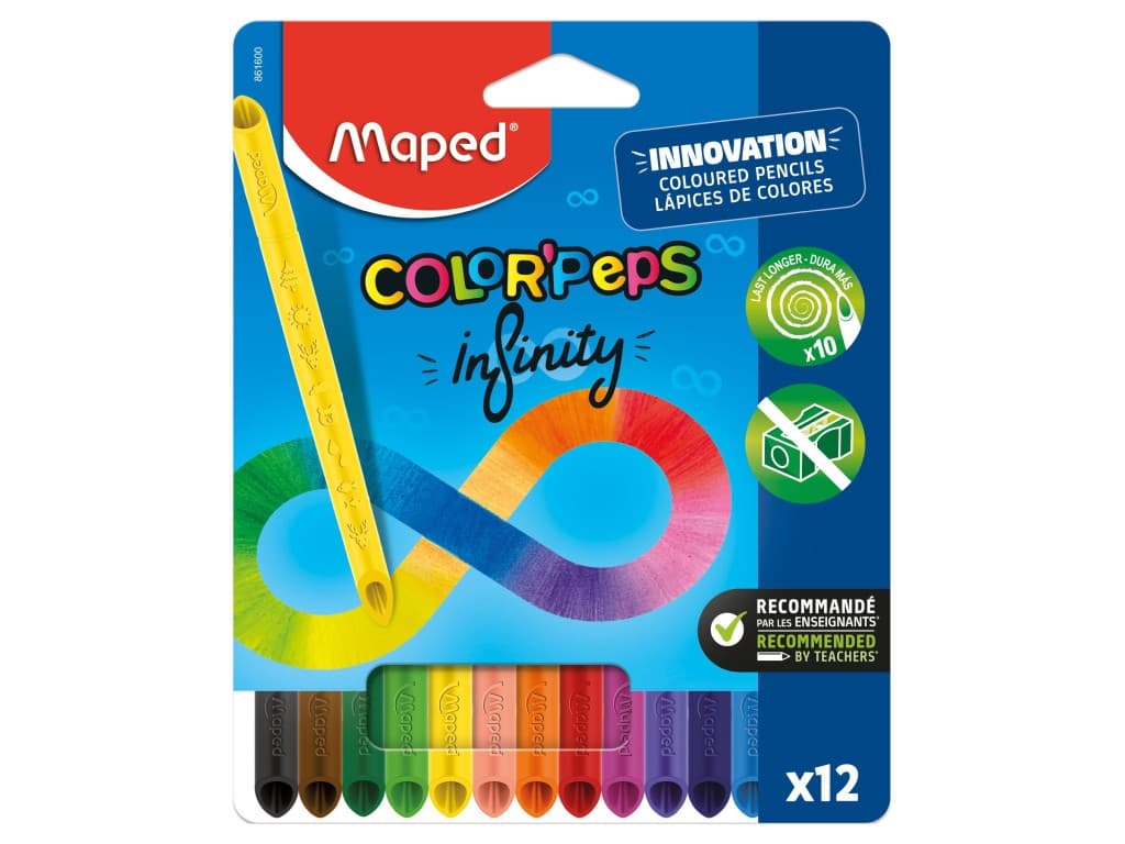 Creioane colorate Maped Color’Peps Infinity 12 culori/set