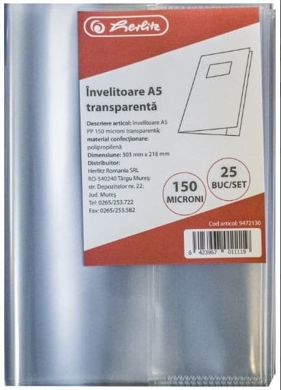 INVELITOARE A5 PP 150MIC TRANSPARENT
