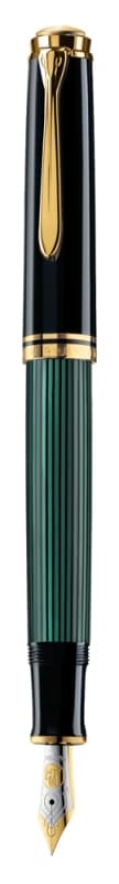 STILOU SOUVERAN M600 M PENITA AUR14K+ACCESORII PLACATE AUR NEGRU/VERDE