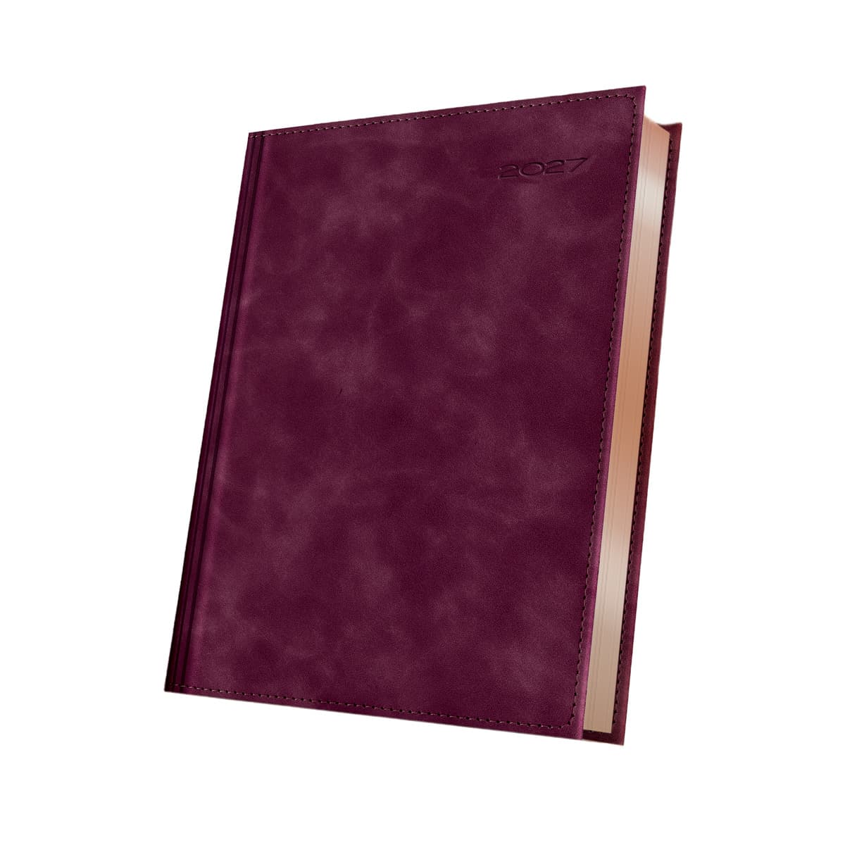 AGENDA DATATA A5 352PAG PREMIUM DELUXE CHIA SUPLE COPERTA PIELE SINTETICA BORDO FOLIO BRONZ 2027