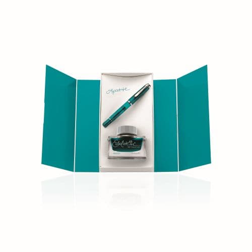 STILOU CLASSIC M205 F EDITIE SPECIALA APATITE + CALIMARA EDELSTEIN APATITE CUTIE CADOU