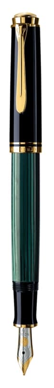 STILOU SOUVERAN M400 M PENITA AUR 14K+ACCESORII PLACATE AUR NEGRU/VERDE