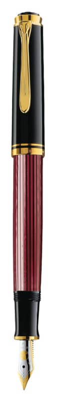 STILOU SOUVERAN M400 F PENITA AUR 14K+ACCESORII PLACATE AUR NEGRU/ROSU