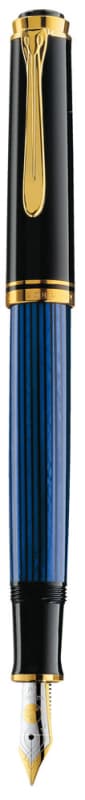 STILOU SOUVERAN M400 F PENITA AUR 14K+ACCESORII PLACATE AUR NEGRU/ALBASTRU