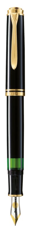 STILOU SOUVERAN M600 B PENITA AUR 14K+ACCESORII PLACATE AUR NEGRU