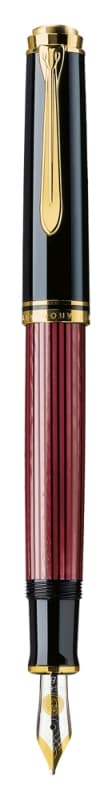 STILOU SOUVERAN M600 M PENITA AUR 14K+ACCESORII PLACATE AUR NEGRU/ROSU