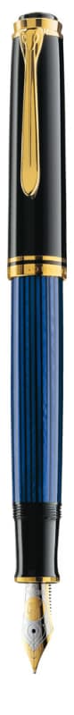 STILOU SOUVERAN M800 B PENITA AUR 18K+ACCESORII PLACATE AUR NEGRU/ALBASTRU