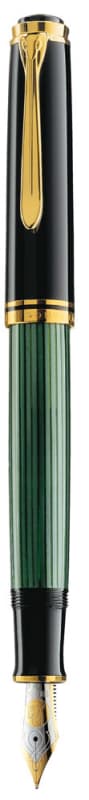 STILOU SOUVERAN M800 B PENITA AUR 18K+ACCESORII PLACATE AUR NEGRU/VERDE