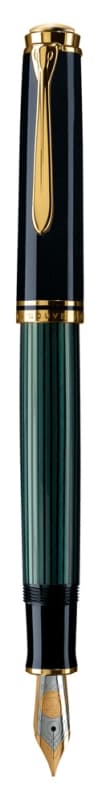 STILOU SOUVERAN M800 M PENITA AUR 18K+ACCESORII PLACATE AUR NEGRU/VERDE