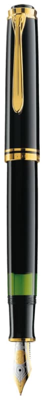 STILOU SOUVERAN M800 EF PENITA AUR 18K+ACCESORII PLACATE AUR NEGRU