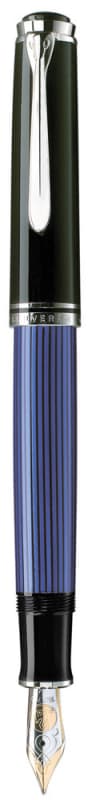 STILOU SOUVERAN M805 B PENITA AUR 18K+PLACAT PALADIU NEGRU/ALBASTRU