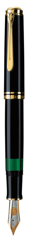 STILOU SOUVERAN M1000 EF PENITA AUR 18K+ACCESORII PLACATE AUR NEGRU