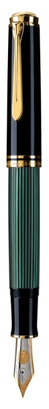 STILOU SOUVERAN M1000 M PENITA AUR18K+ACCESORII PLACATE AUR NEGRU-VERDE