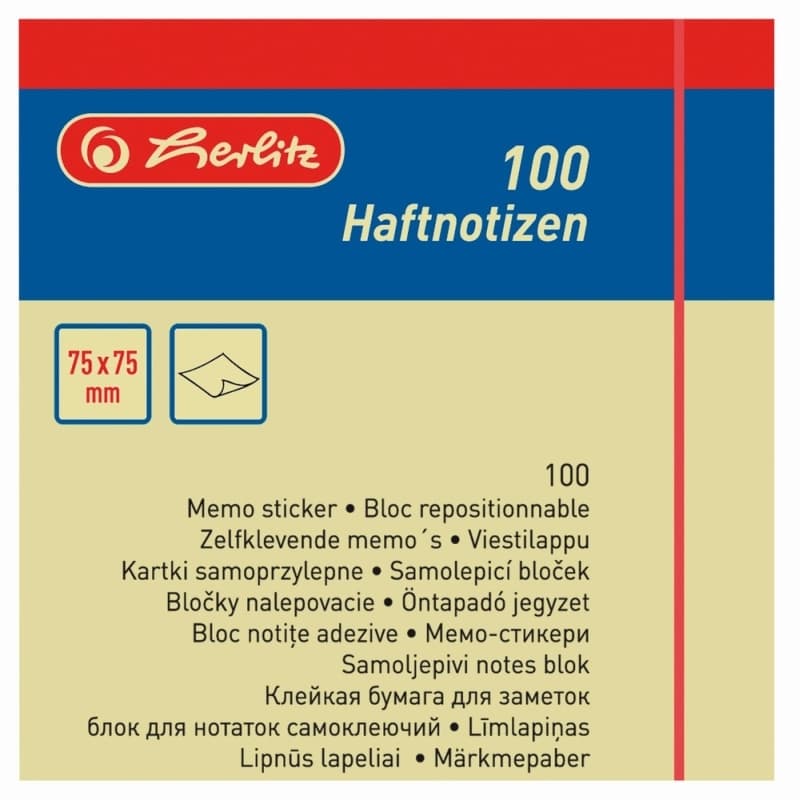 BLOC NOTITE ADEZIVE 75X75MM 100F GALBEN