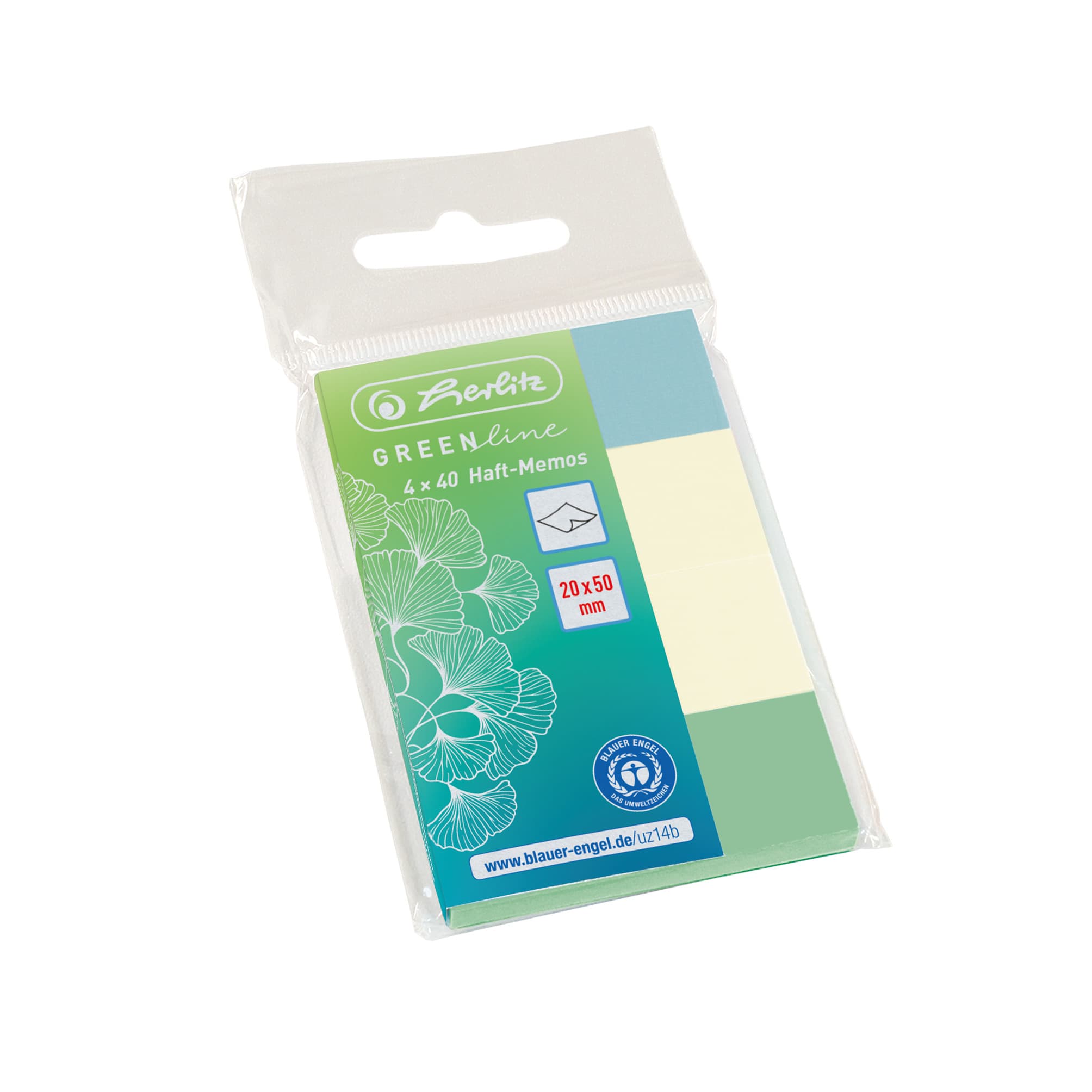 BLOC NOTITE ADEZIVE MINI 20X50MM 40FX4 GREENLINE