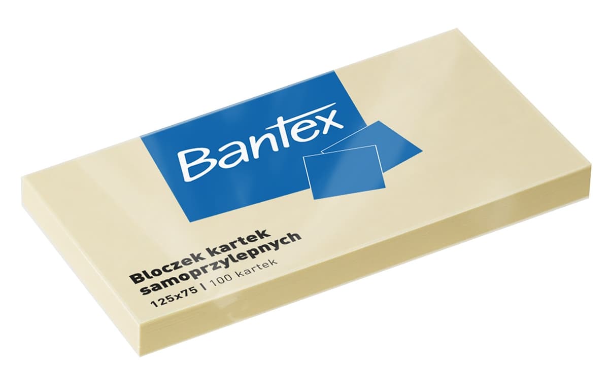 BLOC NOTITE ADEZIVE BANTEX POST IT 125X75MM 100F GALBEN