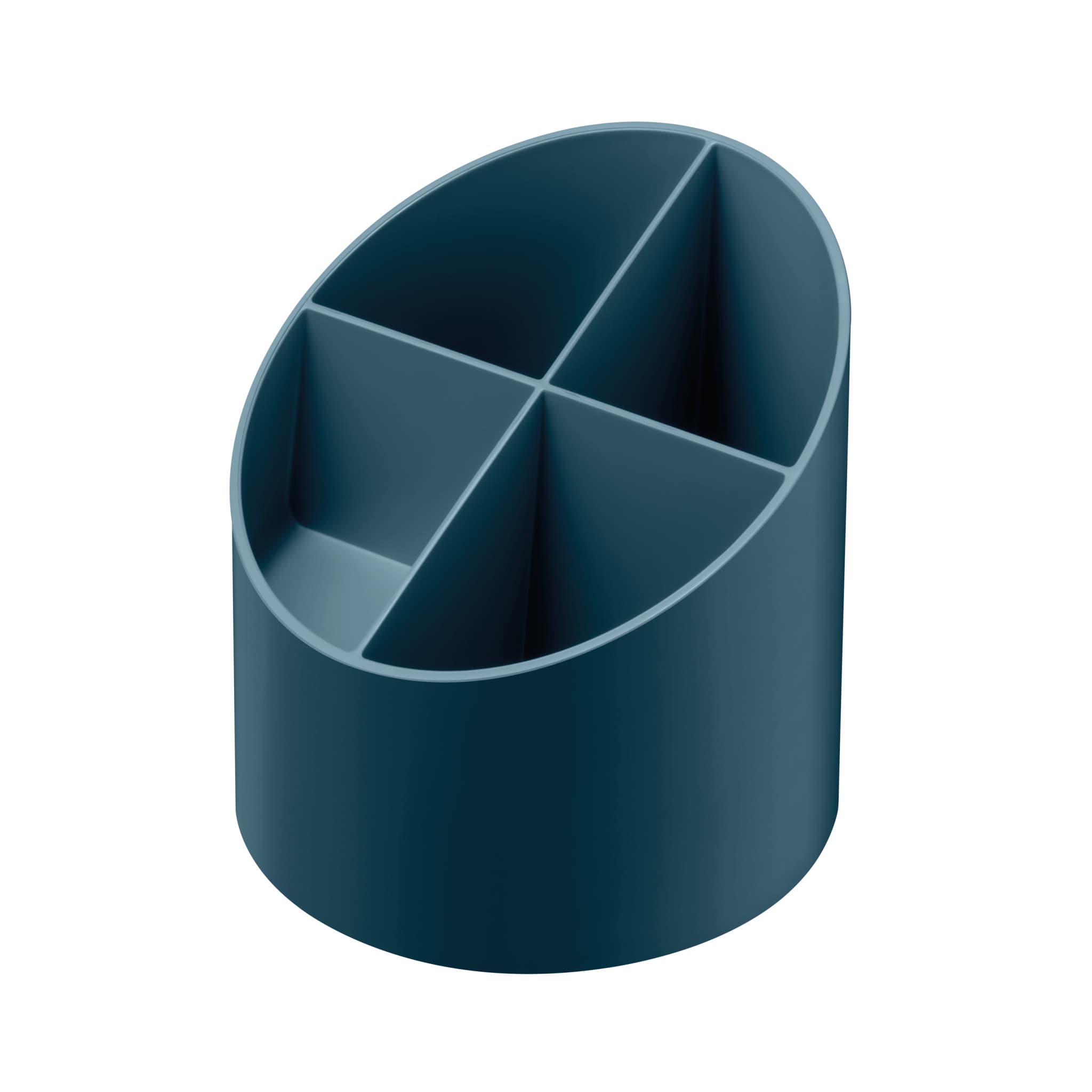SUPORT INSTRUMENTE DE SCRIS ROTUND 4 COMPARTIMENTE BLUE ANGEL ALBASTRU PETROL