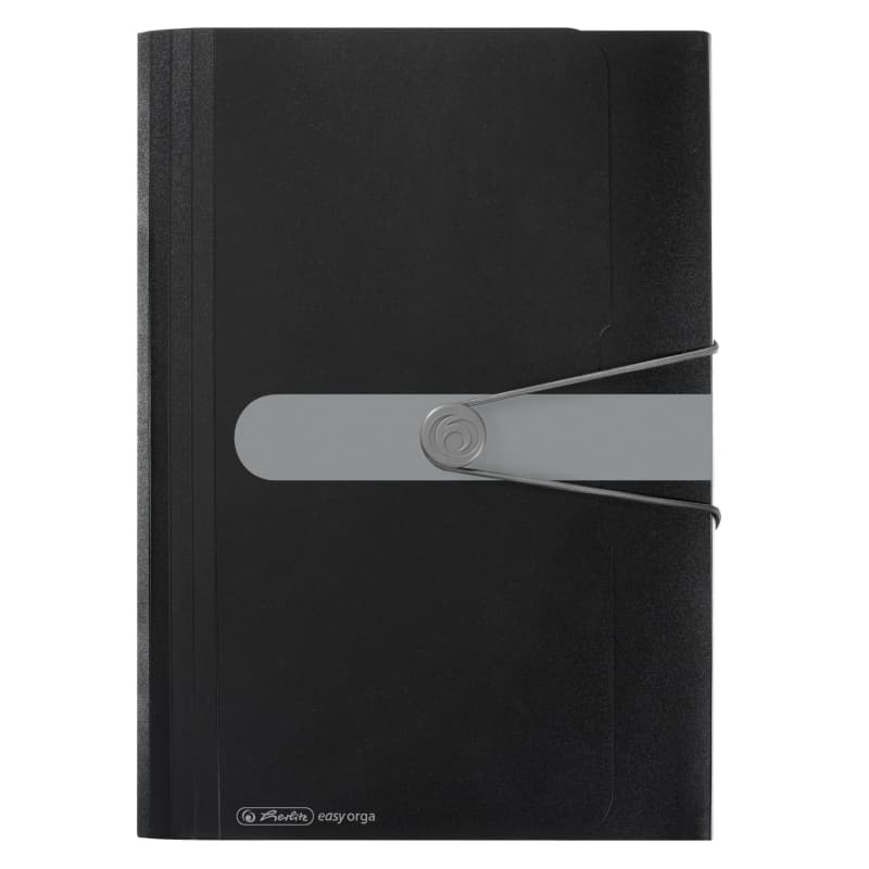 MAPA A4 EOTG PP EXPANDABILA 12 COMPARTIMENTE +INDEX BUTON ELASTIC NEGRU