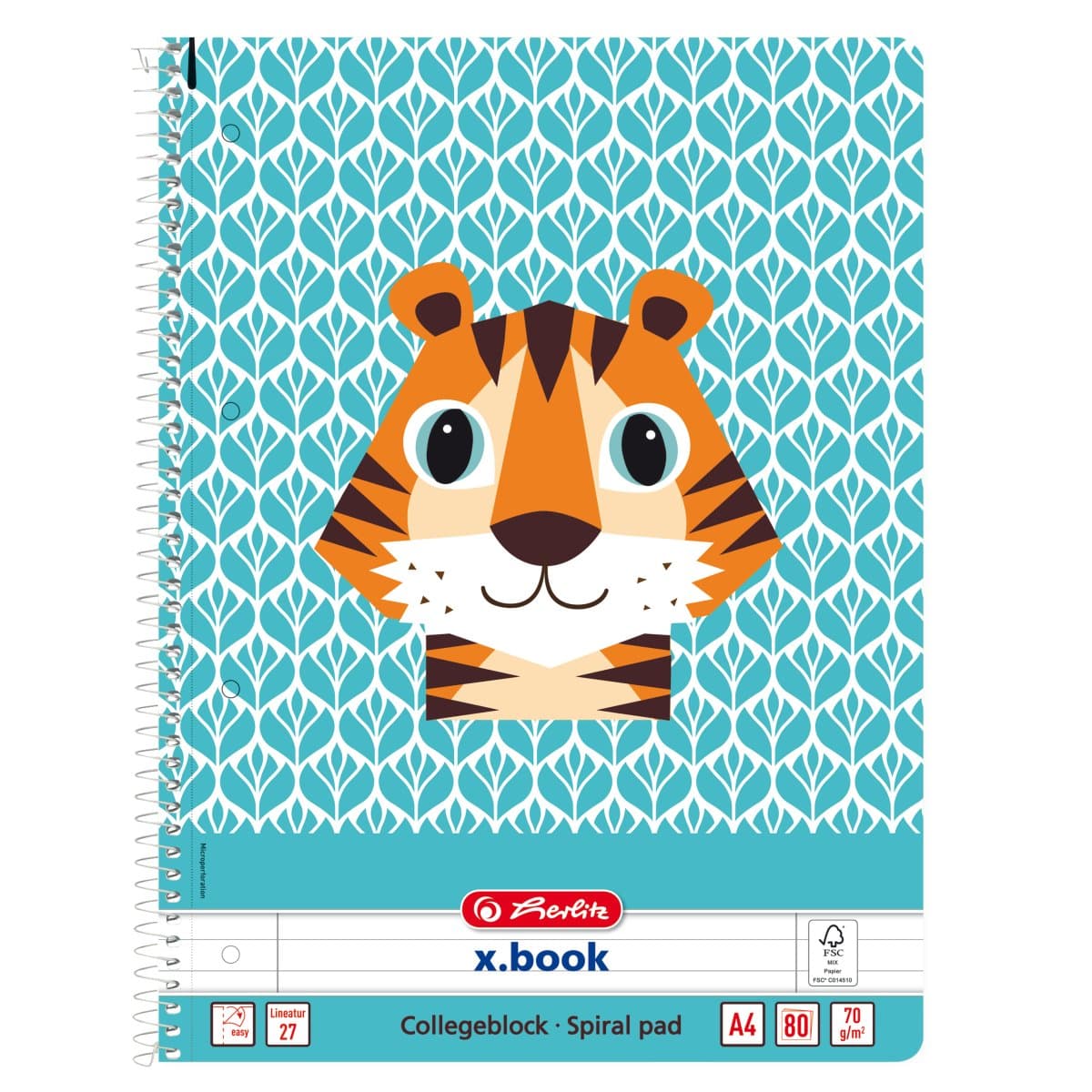 CAIET A4 80F SPIRA DICTANDO CUTE ANIMALS TIGER