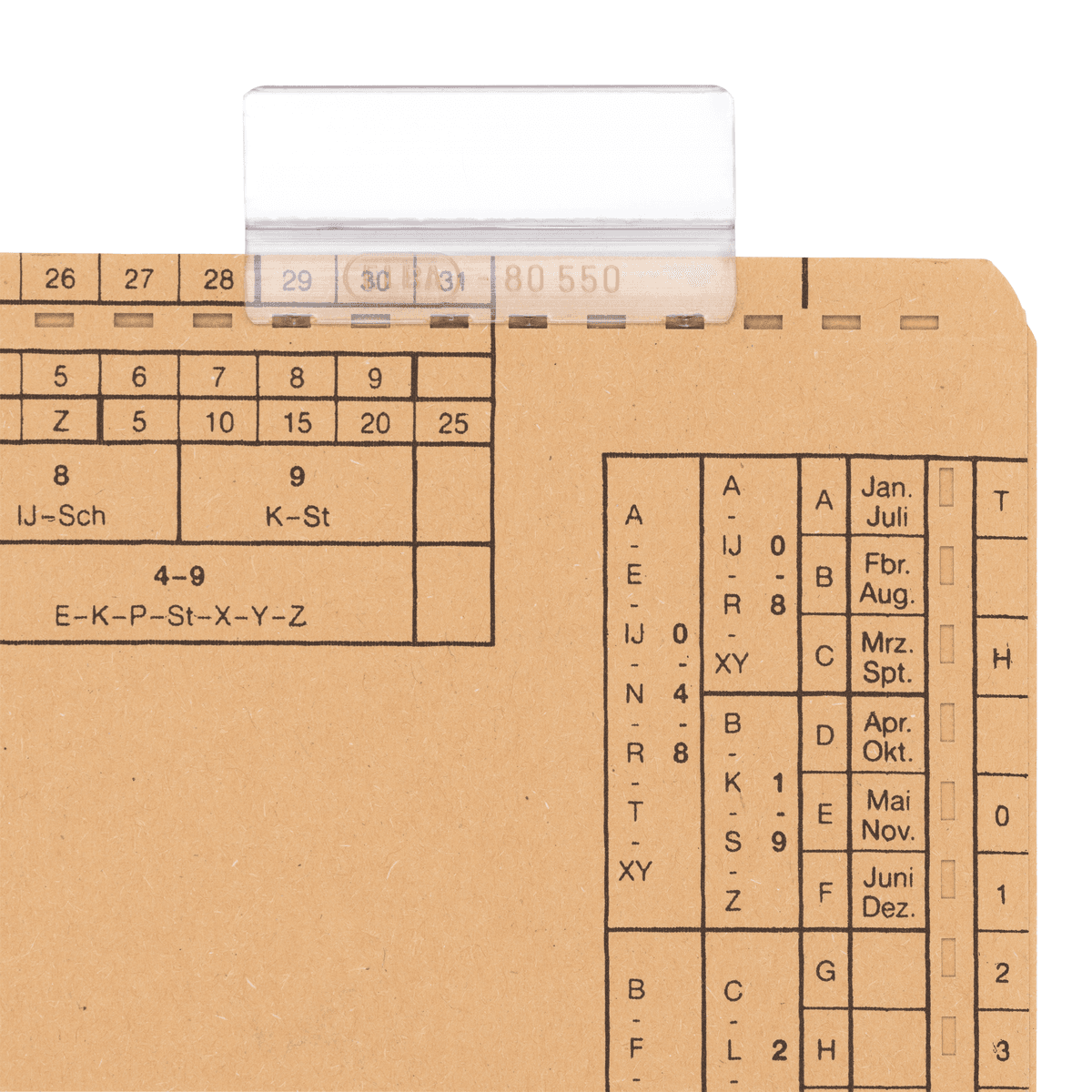 PORTETICHETE DOSAR SUSPENDAT ELBA 13X50MM PVC TRANSPARENT SET50
