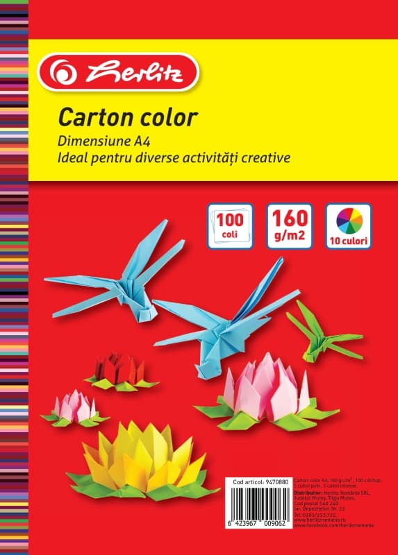 CARTON COLOR A4 100F 160G/MP DIVERSE CULORI