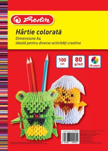 HARTIE COLOR A4 100F 80G/MP DIVERSE CULORI