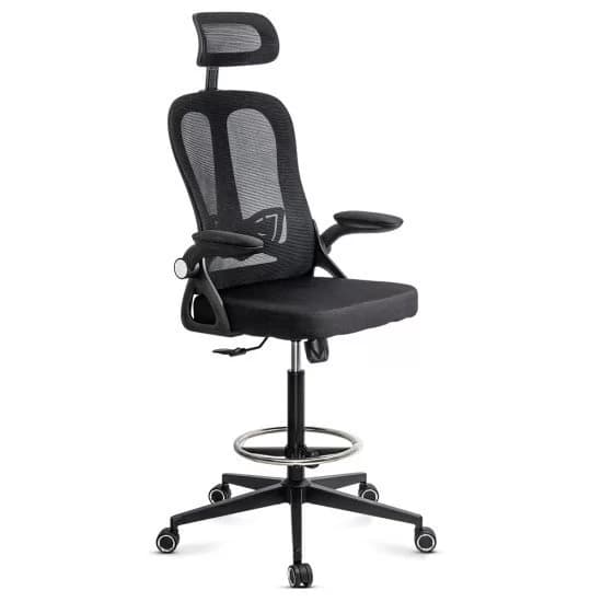 Scaun ergonomic de lucru negru din mesh cu suport picioare reglabil OFF 650