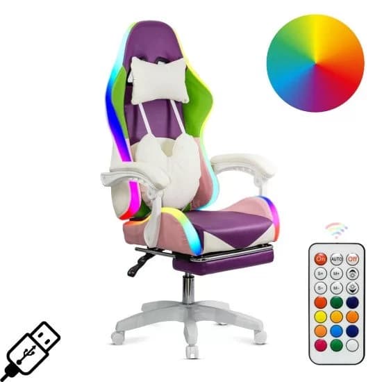 Scaun gaming OFF 298 mov și roz