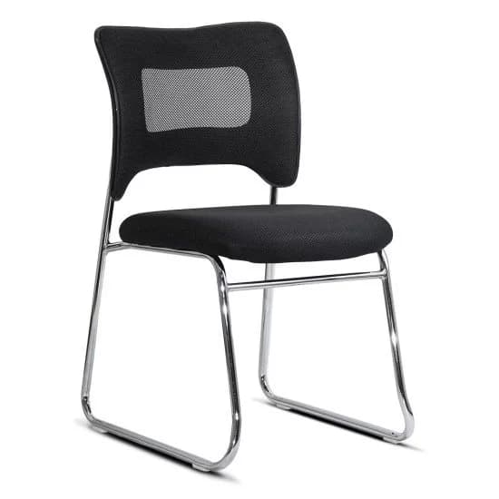 Scaun vizitatori negru din mesh cu cadru metalic, modern HRC 613F