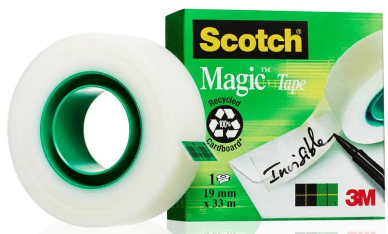 Banda adeziva transparent mata, invizibila la copiere, se rupe usor, 19mm x 33m, 3M - SCOTCH Magic