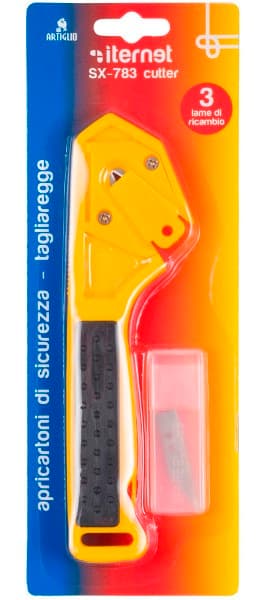 Cutter Artiglio SX-783 - pt. desfacut cartoane, taiat folie stretch si chingi plastic, 3 rezerve