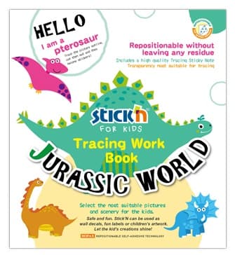 Carte educativa Stick'n Tracing Work Book - Jurassic World